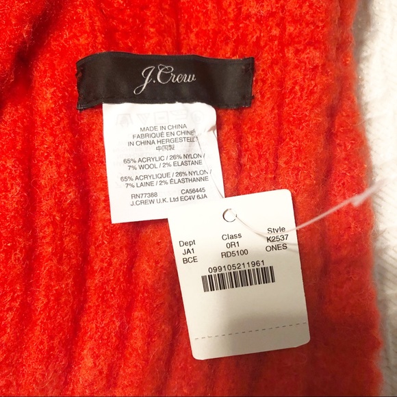 J. Crew Red Loopy Cable Knit Oversized Wool Scarf - Picture 5 of 6
